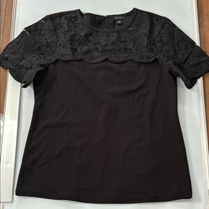 Ann Taylor Elegant Black Lace Women's Top Sz Small
